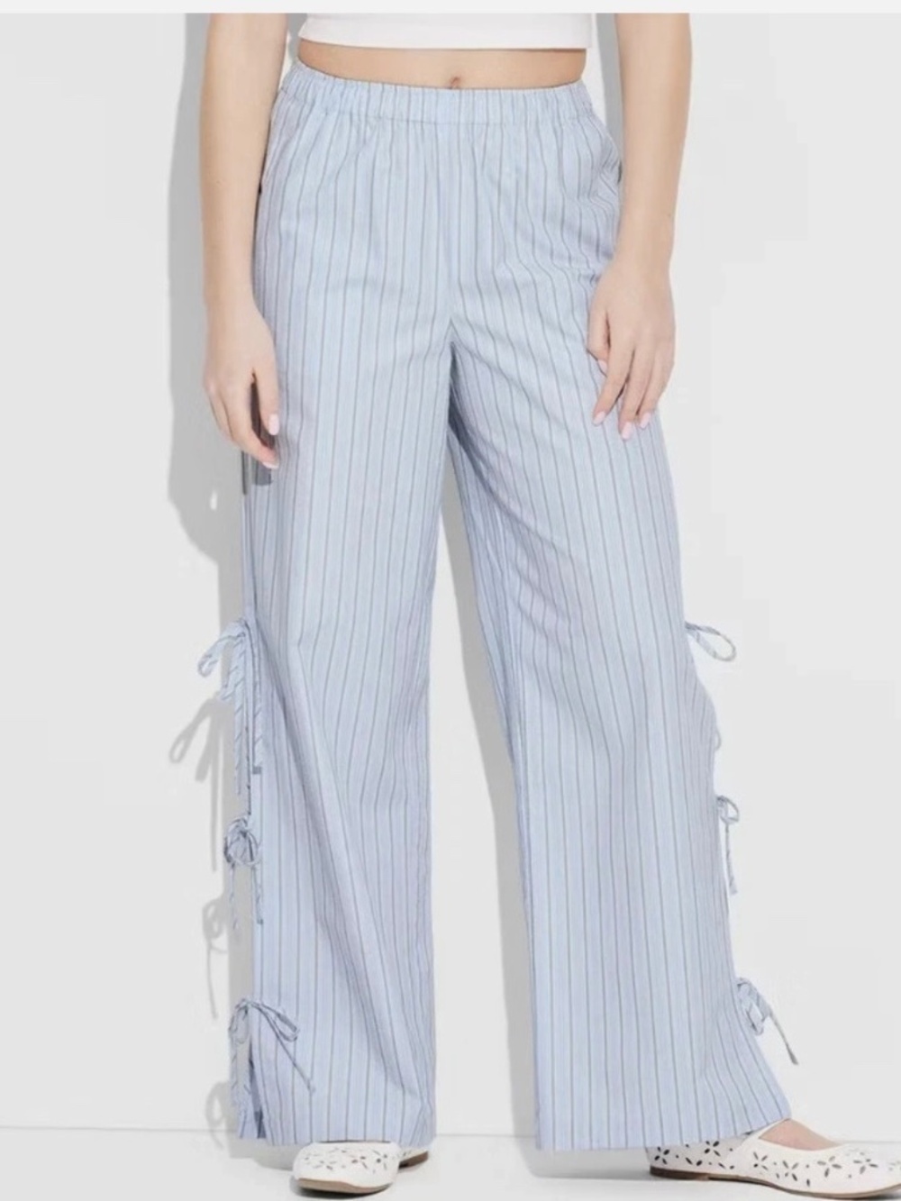 Wild Fable Striped Wide Leg Tie-Side Pants. Sz XXL.